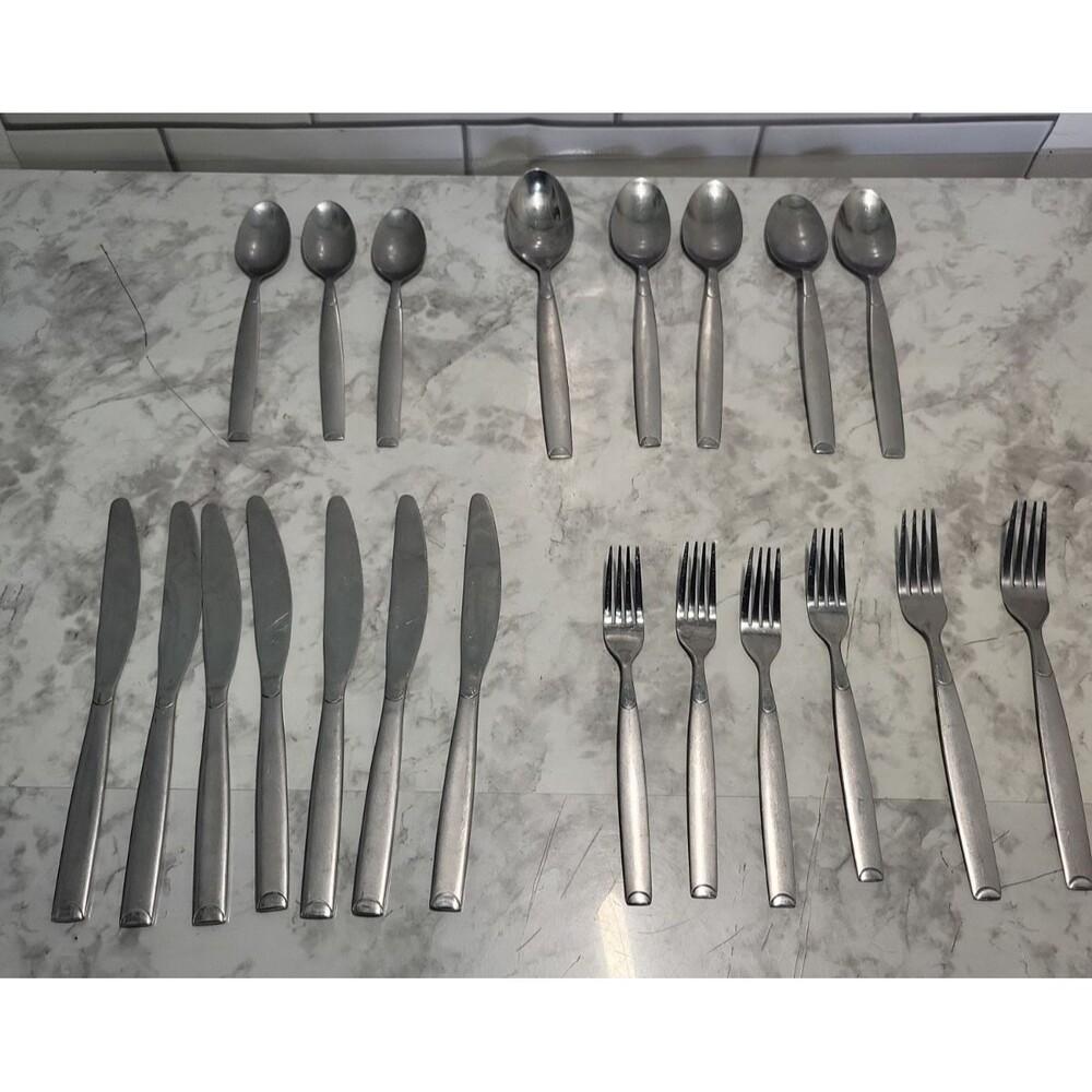 21 Pieces Cambridge Stainless Steel KIONA SAND Flatware Cutlery Dinner Utensils
